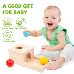 Adena Montessori object permanence box tray supports coordinated hand movements during play.