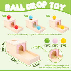 Adena Montessori yellow wooden ball provides tactile variety for sensory exploration.