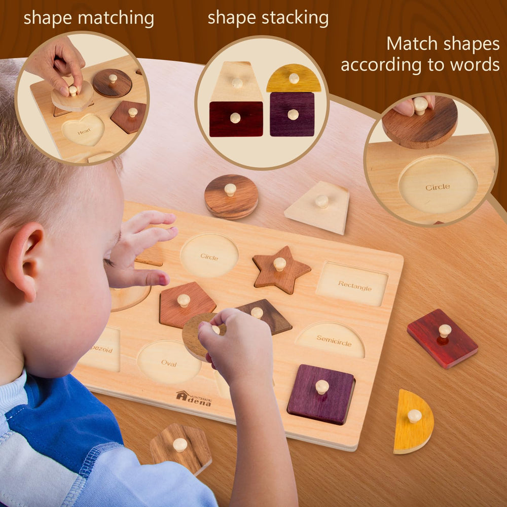 Safe, wood pieces from Adena Montessori designed for little hands during learning