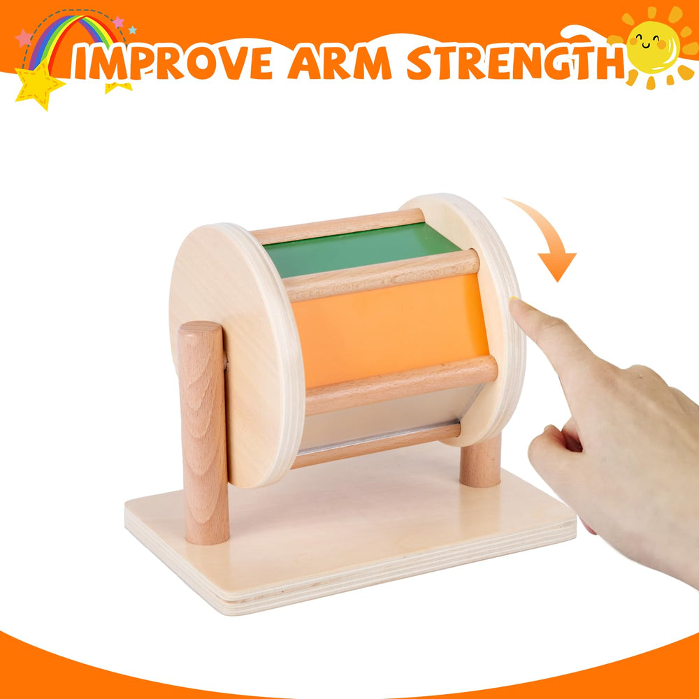 Adena Montessori baby tummy-time play encourages arm and wrist movement.
