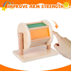 Adena Montessori baby tummy-time play encourages arm and wrist movement.