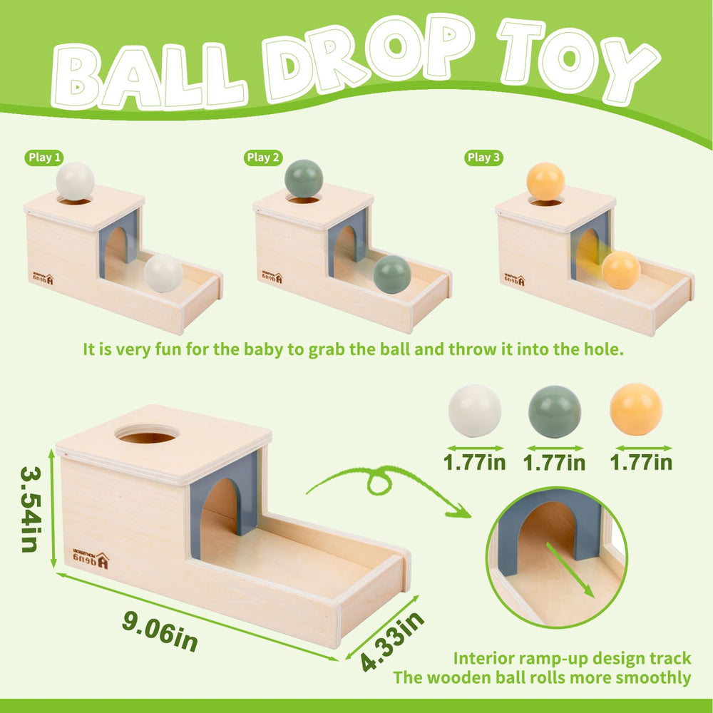 Adena Montessori flax wooden ball enhances warmth and curiosity during play