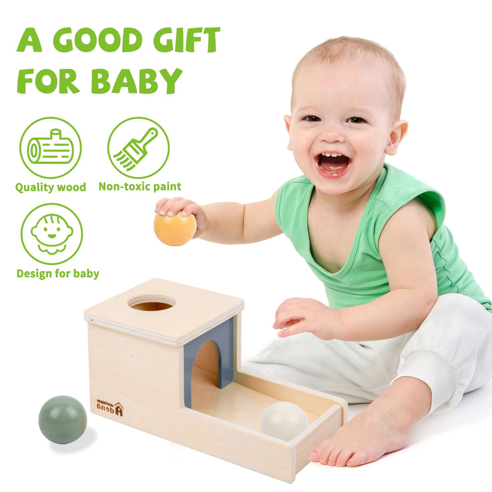 Adena Montessori hedge green wooden ball for visual and tactile exploration