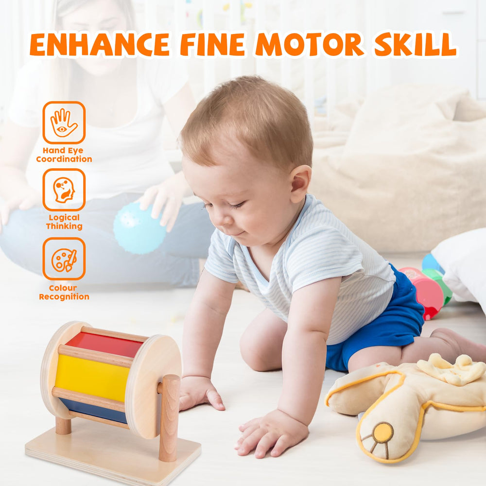 Adena Montessori rainbow fabric ball encourages safe grasping and texture exploration.