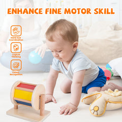 Adena Montessori rainbow fabric ball encourages safe grasping and texture exploration.