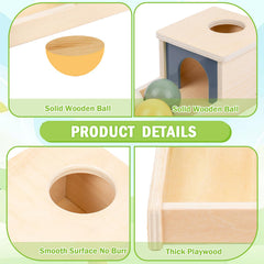 Adena Montessori white wooden ball supports high-contrast, calming exploration