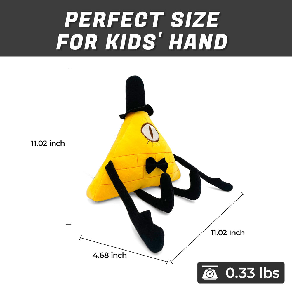 Adenzai Bill Cipher plush eye detail captures whimsical design for display.