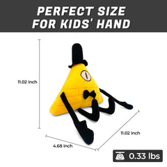 Adenzai Bill Cipher plush eye detail captures whimsical design for display.