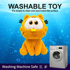 Adenzai Garfield plush face detail shows a charming expression for storytime.