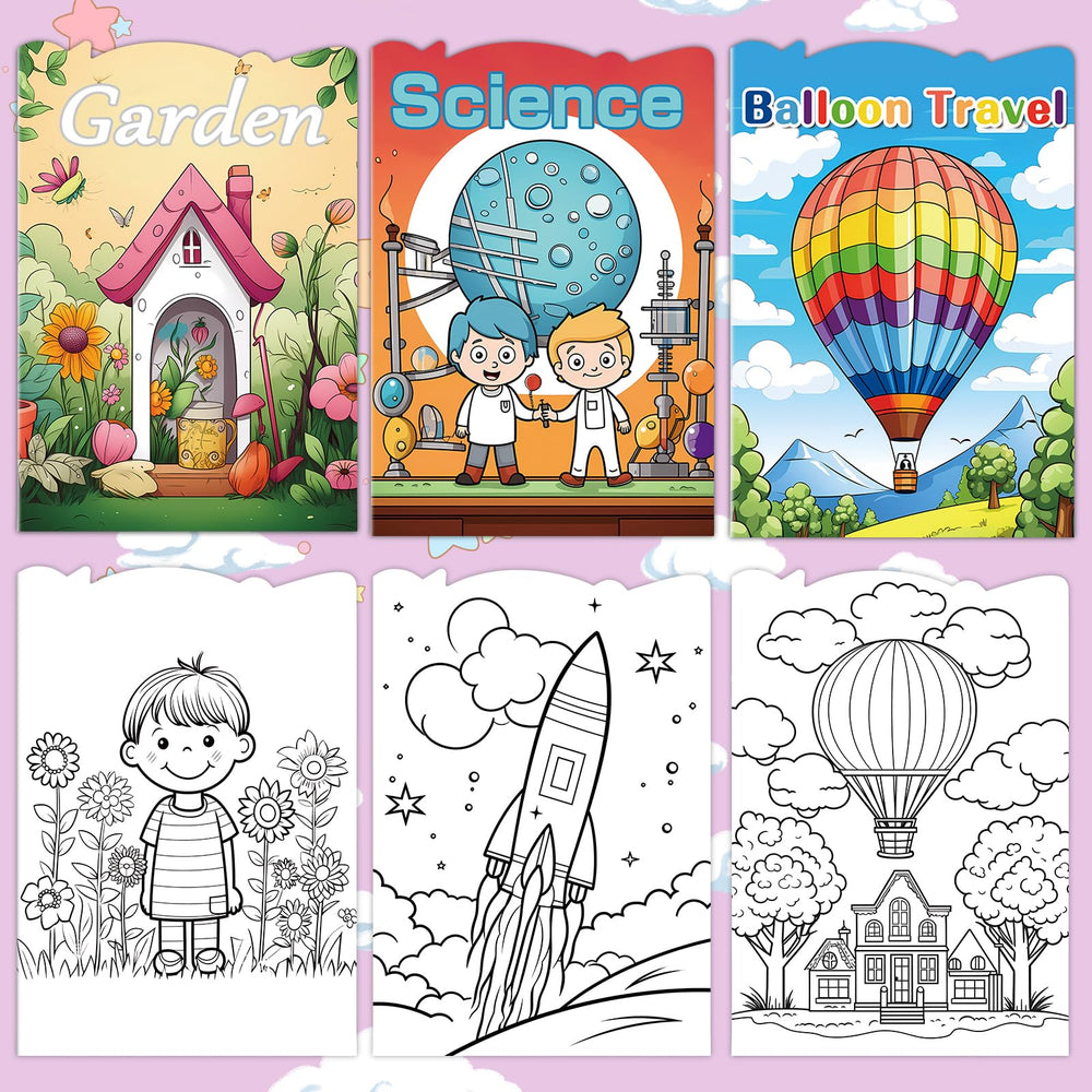 ADEVIAN compact coloring books sized 8.2 by 5.7 inches for travel