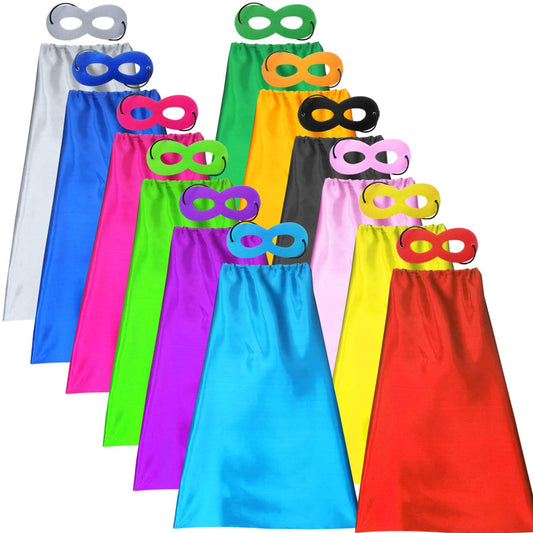 ADJOY kids superhero capes and masks set for imaginative pretend play.