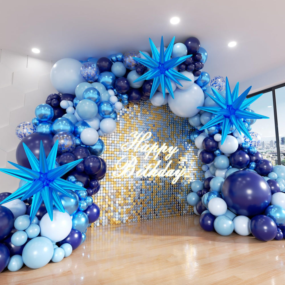 adoinby blue balloon arch kit ready for easy backdrop setup