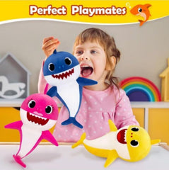 Adorable Shark Plush Toy fabric closeup, shows ultra-soft material and friendly stitching.