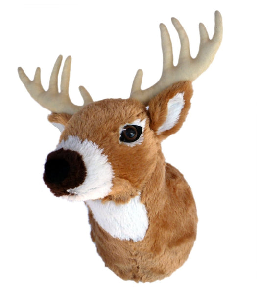 Adore Boone Whitetail Deer walltoy wall mount, front view; soft plush ready for display.