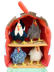 Adore Plush 12-inch Hen House open doors for interactive storytelling