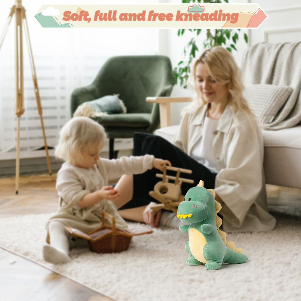 Adorlynetty dinosaur plush green teeth flip-up feature adds playful interaction.