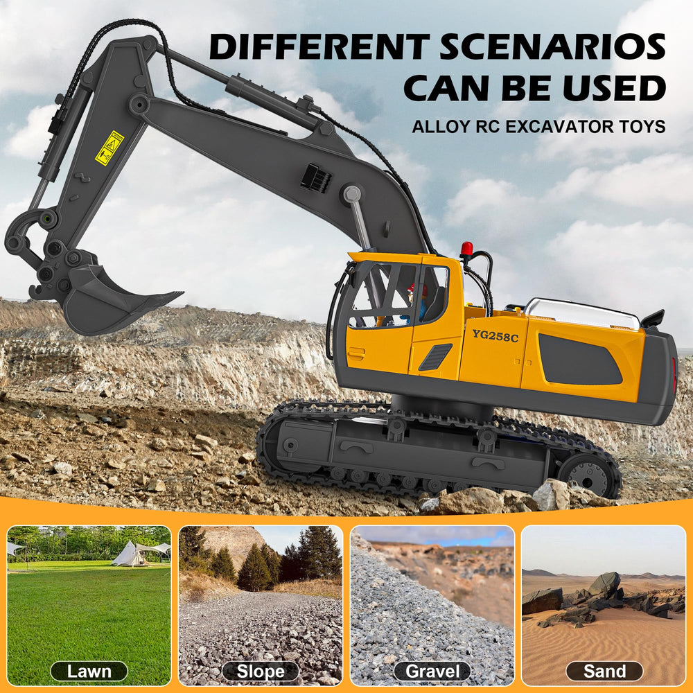 ADTHLIER RC excavator shovel in action digging sand efficiently
