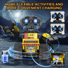 ADUSRIZ 5-in-1 crane robot build demonstrates lifting mechanics and problem-solving.