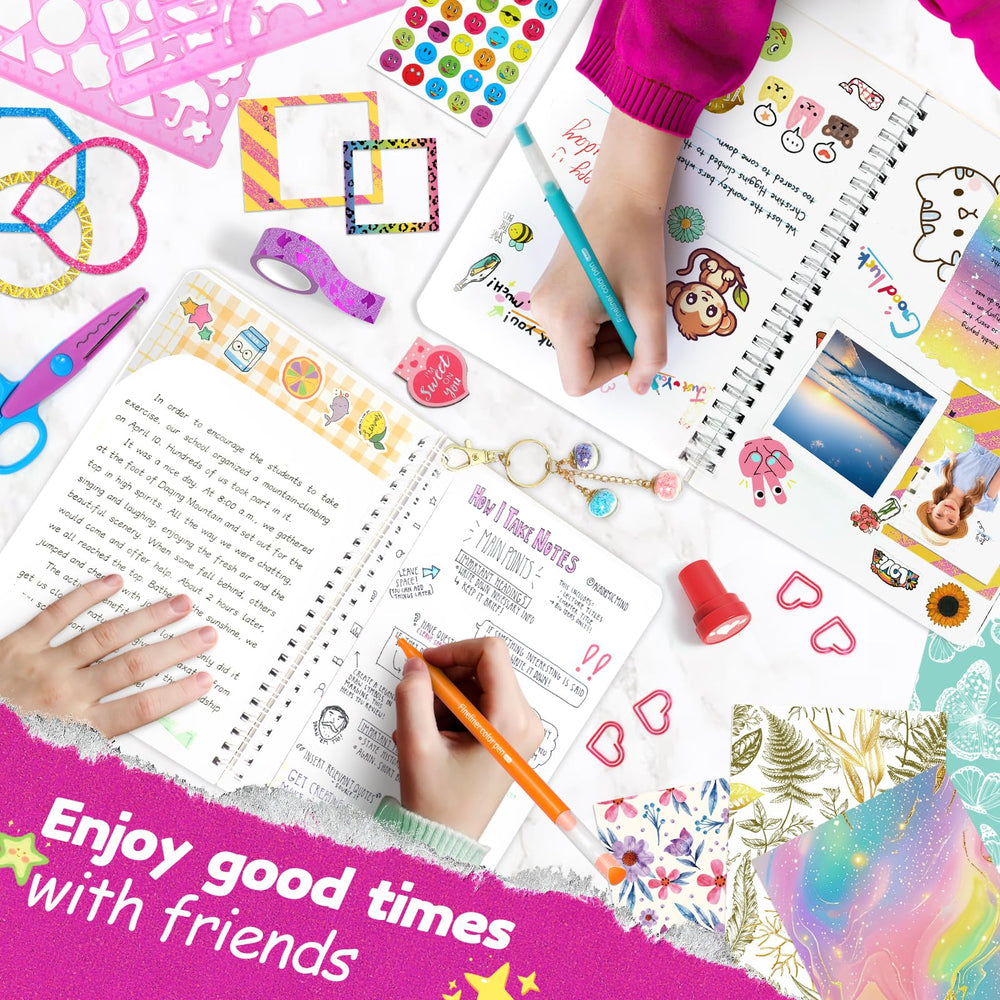 ADUSRIZ DIY journal kit accessories display with frames and clips for stylish layouts.