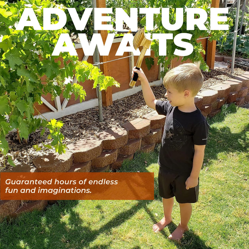Adventure Awaits! nylon-wrapped-handle detail shows comfortable grip for small hands.