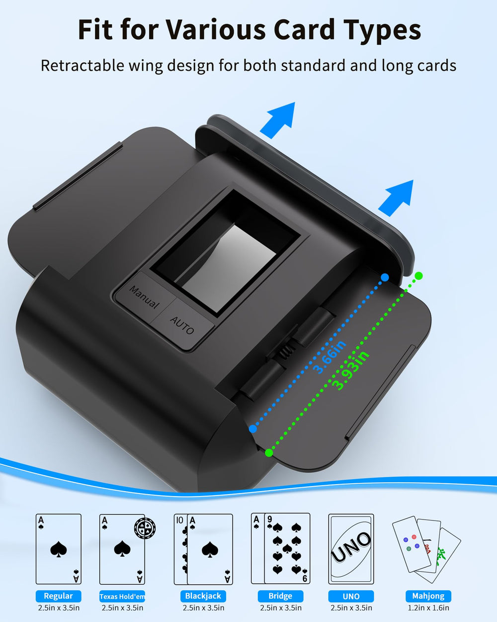 ADZERD shuffler in use with UNO-ready setup for versatile play
