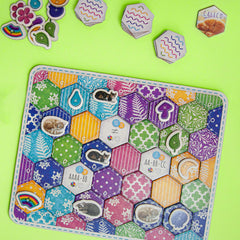 AEG Calico colorful patches ready for points and patterns.
