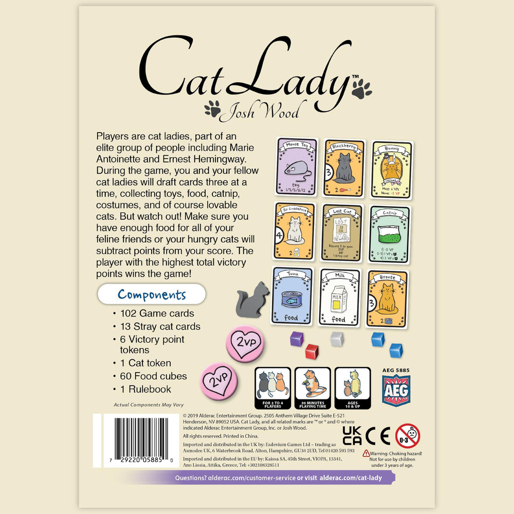 AEG Cat Lady Board Game cards drafting close-up shows colorful cards.