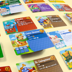 AEG Cubitos game components spread across a table for a cozy night