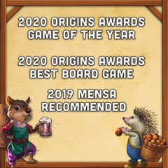 AEG Tiny Towns box art hints at a cozy, strategic puzzle for players 14+.