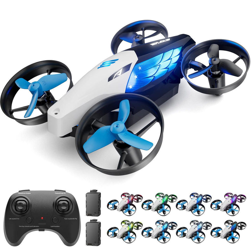 Aeihopfe 2-in-1 drone for indoor air flight and land drive.