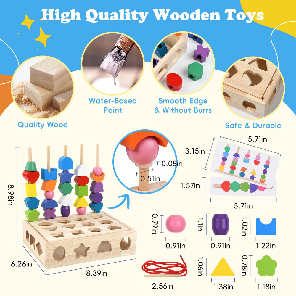 Aeocidy shape-matching box helps organize pieces and improves sorting skills.