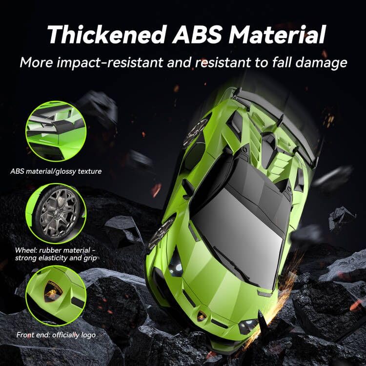 AEROQUEST Lamborghini durable ABS plastic chassis withstands energetic play.