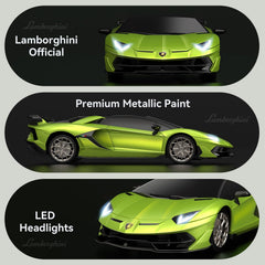 AEROQUEST Lamborghini RC car wear-resistant tires boost grip on varied surfaces.