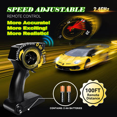 AEROQUEST Lamborghini RC car wheels and chassis for durable outdoor fun.