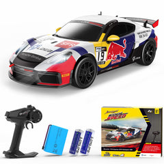 AEROQUEST Porsche 718 Cayman GT4 RC car front view highlighting realism for exciting races.