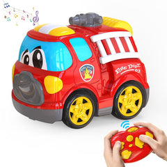 AEROQUEST remote control car in red, front view, easy for little hands to operate