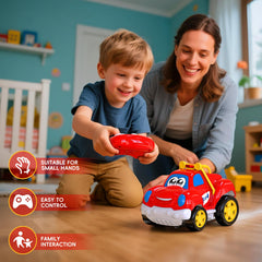 AEROQUEST RC car in bright colors enhances visibility during playtime.