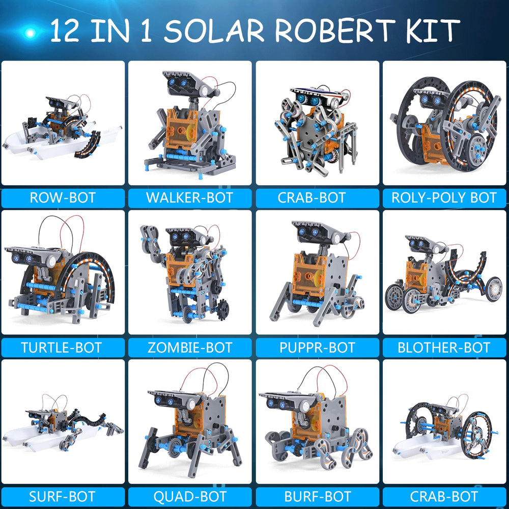 AESGOGO solar robot kit for land and water movement, versatile indoor or outdoor play