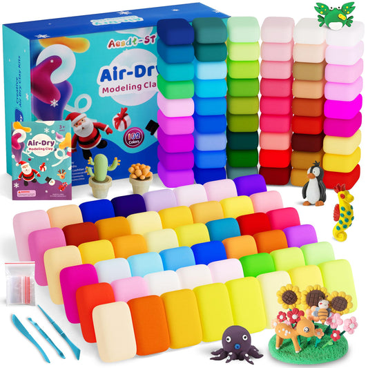 Aestd-ST air dry clay 102 colors palette for vibrant, mixable designs for kids
