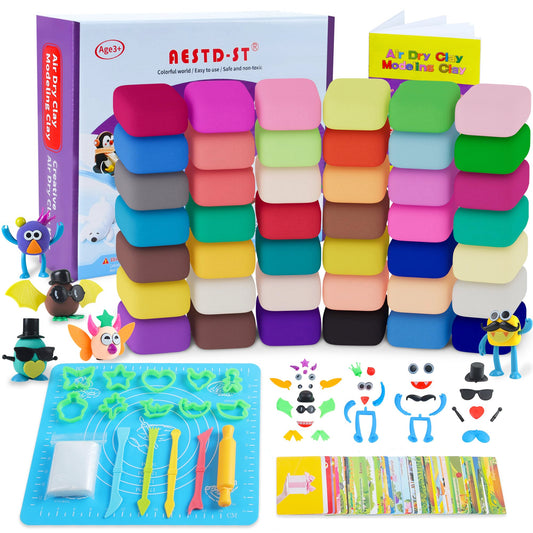 Aestd-ST air dry clay kit with 42 colors for kids.