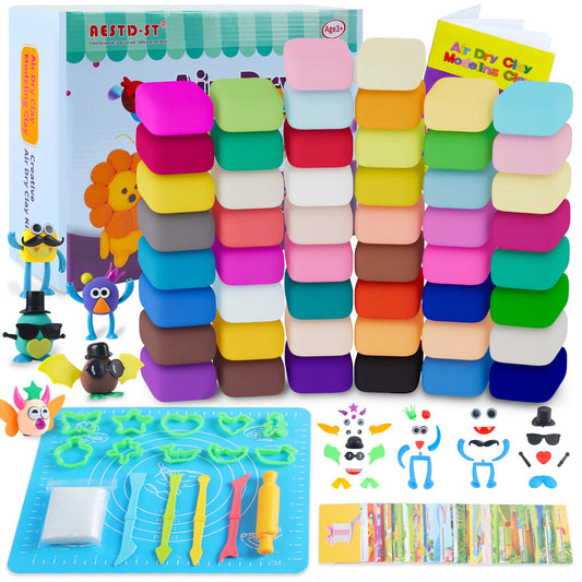 Aestd-ST air dry clay kit with 50 colors for creative kids play