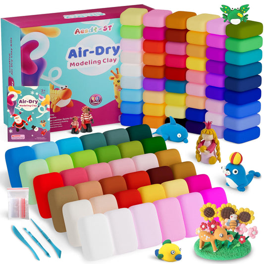 Aestd-ST air dry clay 90 colors kit close-up, vibrant hues for creative play.