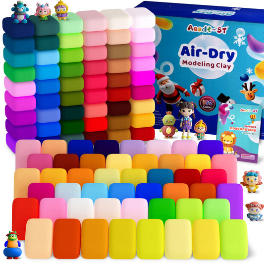 Aestd-ST air dry clay box with 102 colors for vibrant kids' crafting projects.
