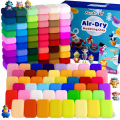 Aestd-ST air dry clay box with 102 colors for vibrant kids' crafting projects.