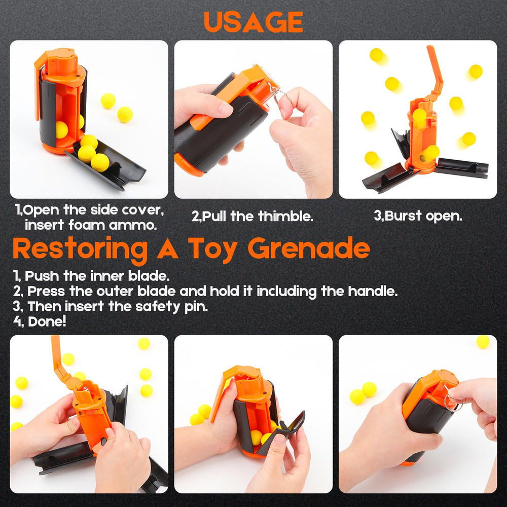 Aevdor Tactical Grenade rear cap and pin area for quick setup