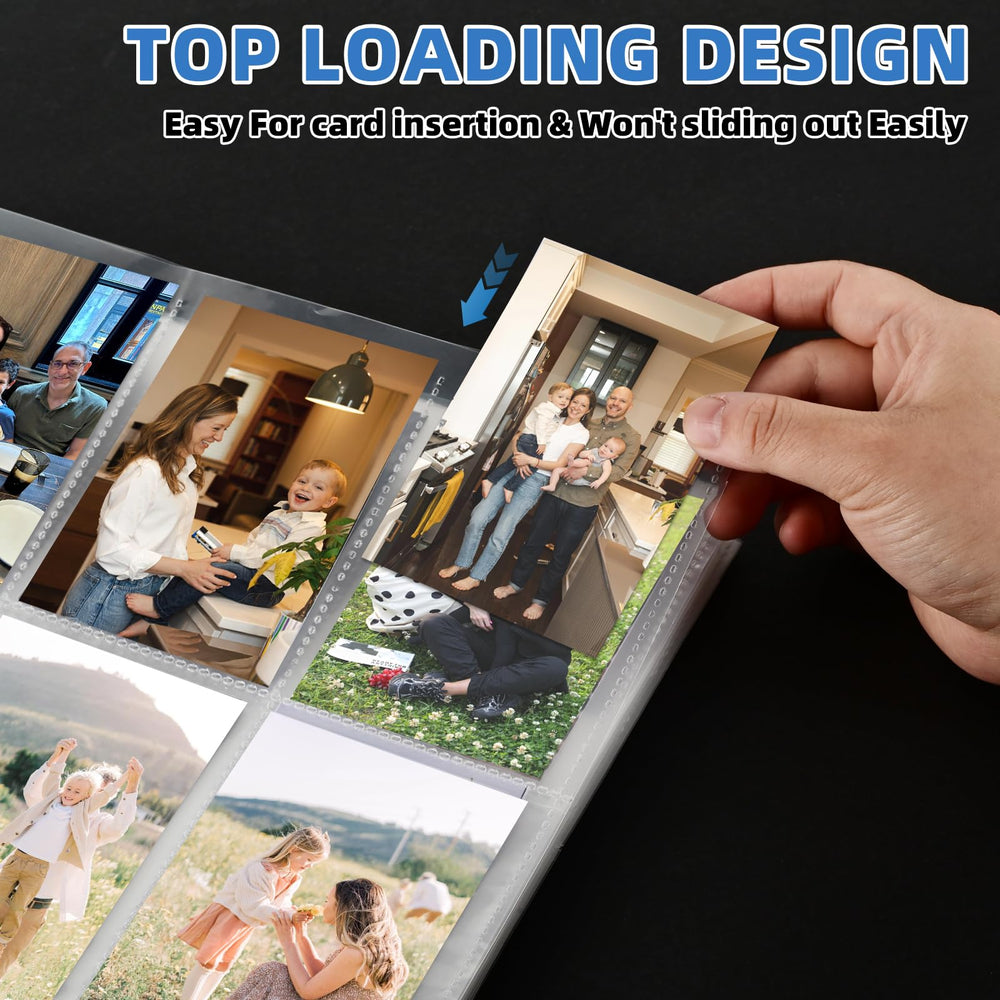 Affisure 9-pocket sleeves page open demonstrating top-loading accessibility.