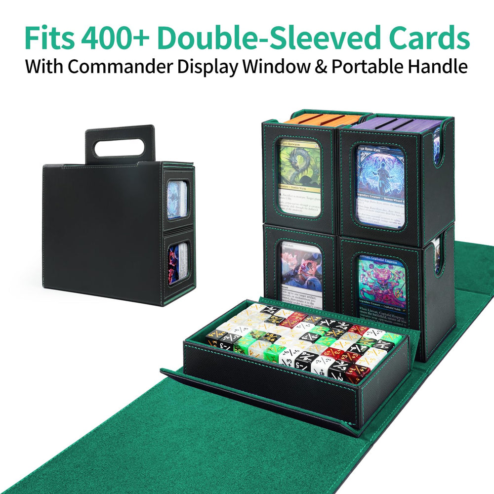 AFIING Commander Deck Box removable cases protect valuable cards during travel.