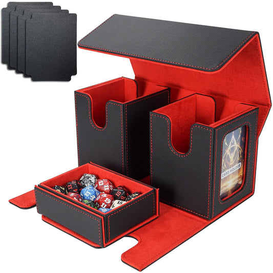 AFIING MTG deck box with commander display for quick deck identification at the table