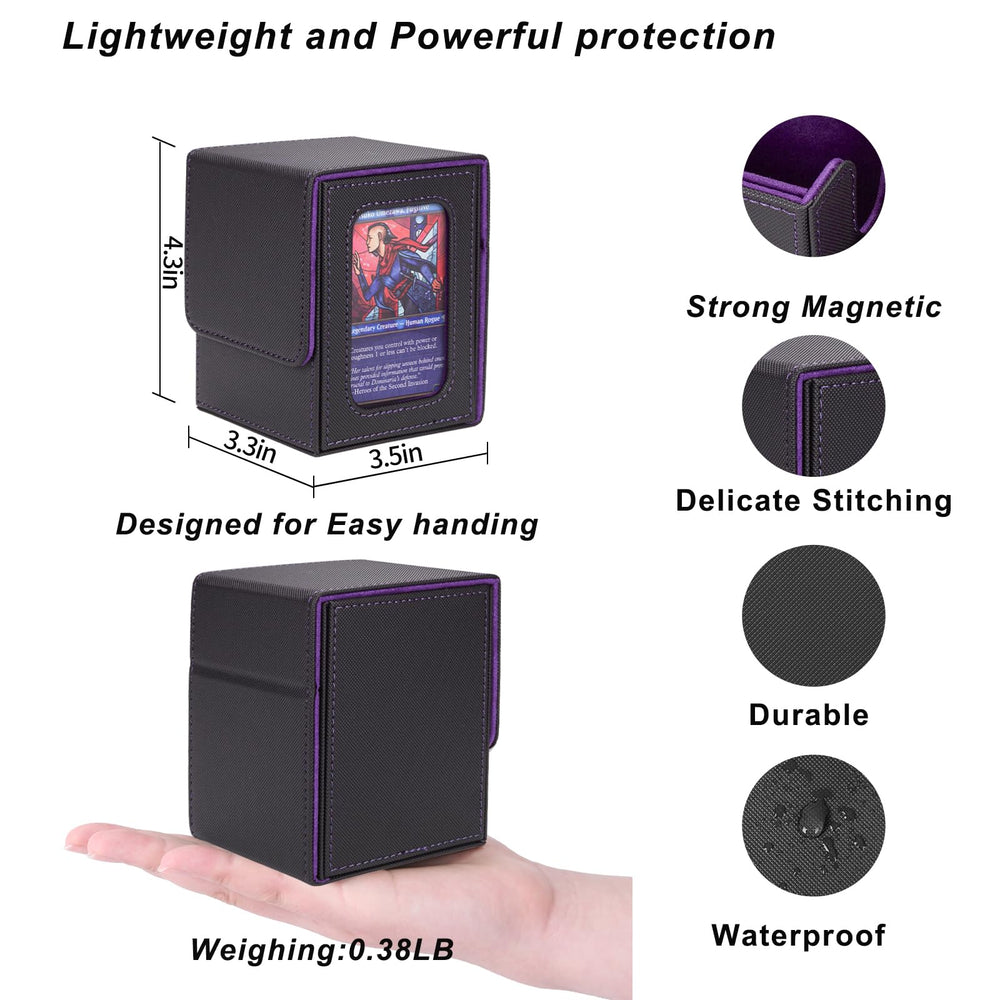 AFIING MTG deck box includes drawstring bag and top loader for accessories.