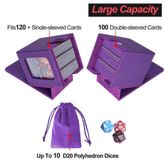 AFIING MTG deck box securely holds 100 double-sleeved commander cards and tokens.